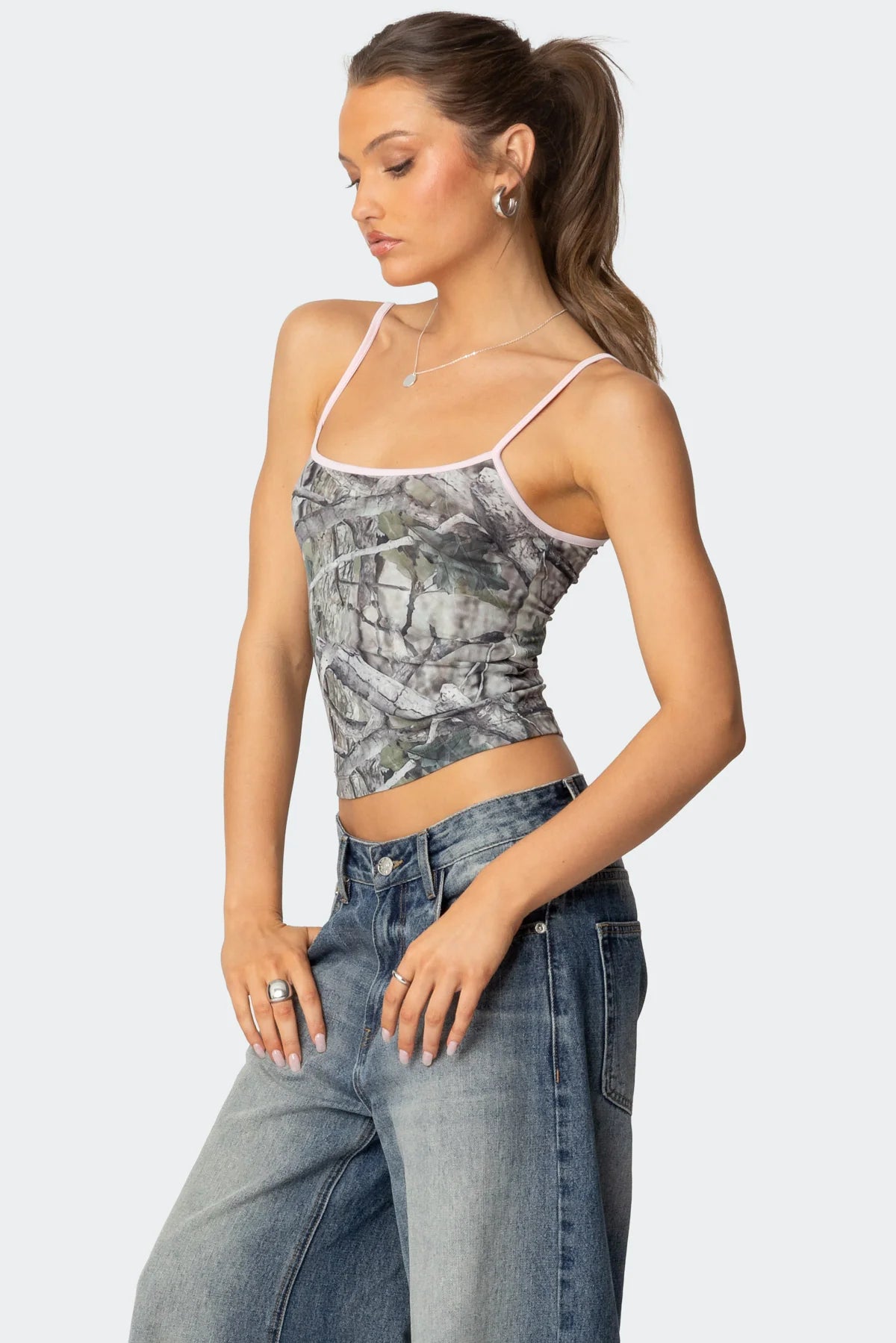 Camo Contrast Top